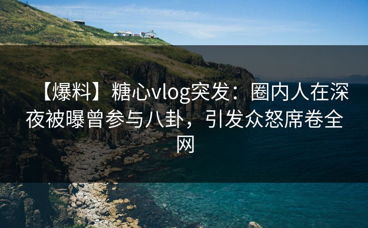 【爆料】糖心vlog突发：圈内人在深夜被曝曾参与八卦，引发众怒席卷全网