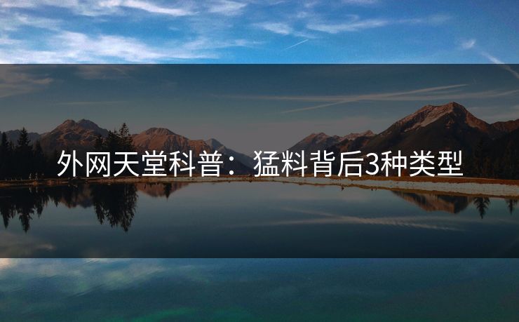 外网天堂科普：猛料背后3种类型